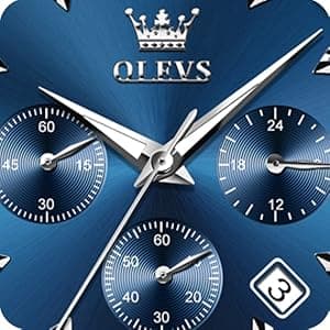 OLEVS Men's Stainless Steel Chronograph Watch, Big Face Gold Silver Black Tone Easy to Read Analog Quartz Watch, Luxury Waterproof Date Diamond Roman Arabic Numerals Dial Dress Watch for Men