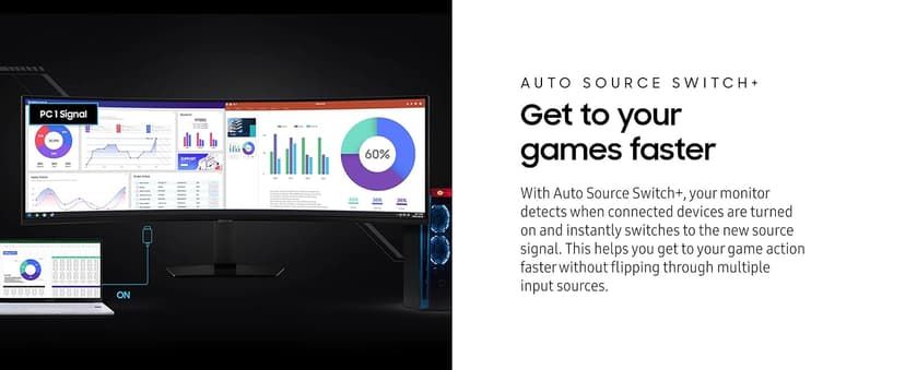 SAMSUNG 49" Odyssey G9 (G95C) Series DQHD 1000R Curved Gaming Monitor, 240Hz, 1ms(GtG), DisplayHDR 1000, AMD FreeSync Premium Pro, Eye Saver Mode, Auto Source Switch+, LS49CG950ENXZA, 2024