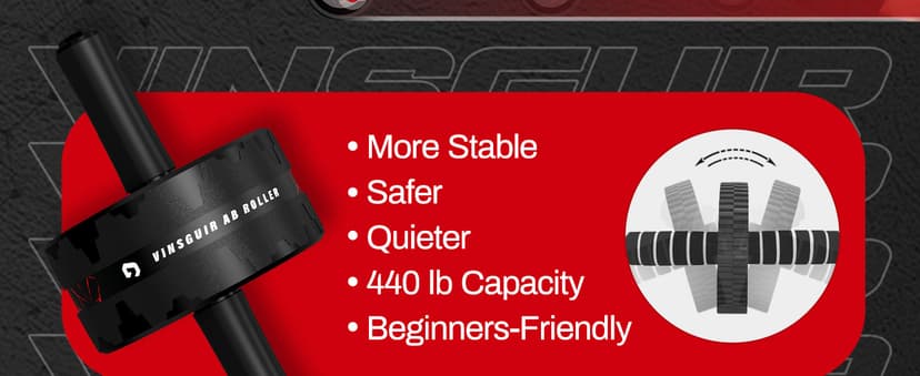 VINSGUIR Ab Roller Wheel, Abs & Core Workout Equipment for Home Gym with Knee Pad Accessories, Abdominal Wheel for Full-body Strength Training