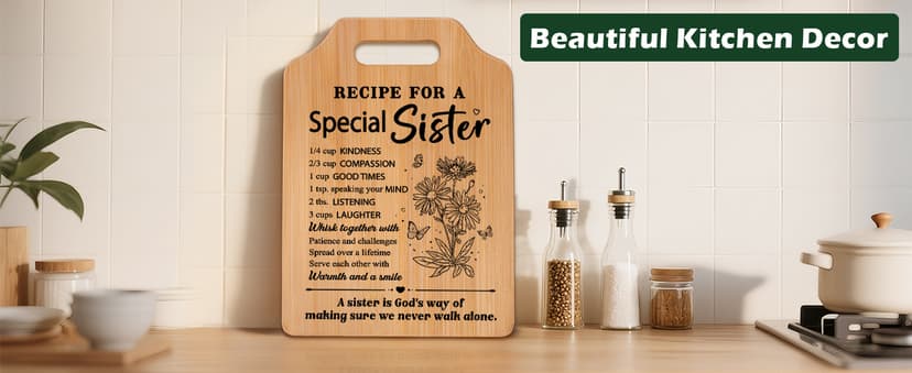Gifts for Sister, Sister Birthday Gifts, Recipe for A Special Sister Cutting Board, Sisters Gifts from Sister, Mothers Day Christmas Gifts for Sister Sister Adult
