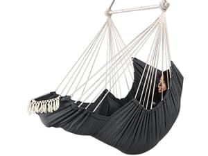 Chihee Hammock Chair Hanging Chair with Foot Rest 2 Cushions Max 500lbs Robust Metal Spreader Bar Collapsible Easy Storage Soft Cotton Swing Chair Strong Strap Iron Carabiner Side Pocket Included