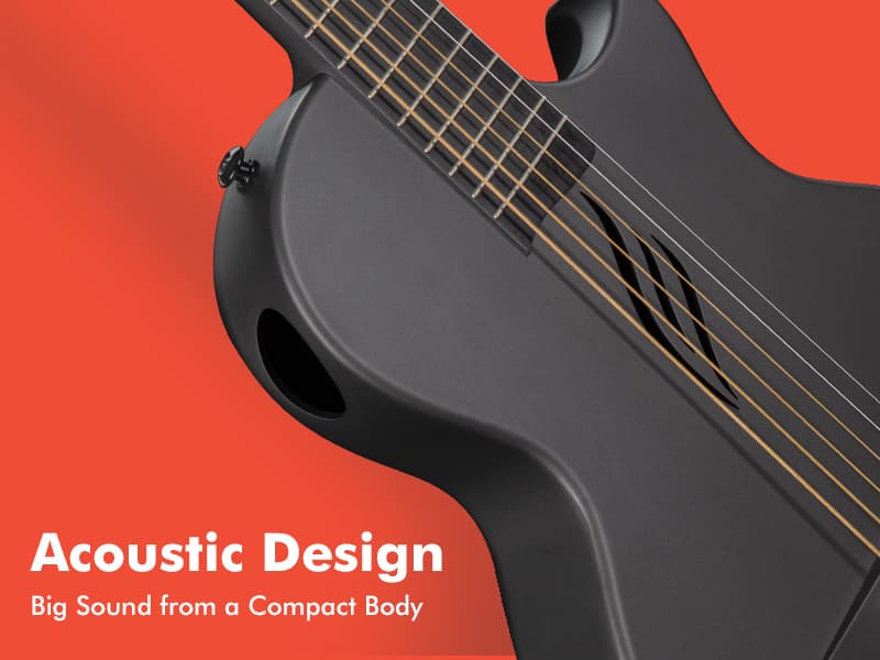 Enya Nova Go Carbon Fiber Travel Acoustic Guitar | 1/2 Size Lightweight Moisture-Proof Guitara | Adult & Beginner Portable Guitar with Gig Bag & Accessories (Black)