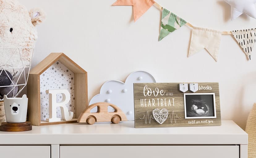 Baby Sonogram Picture Frame with Countdown Weeks - Standard 4"x3" Ultrasound Photo - Pregnancy Announcements Ideas - Gender Reveal Baby-Shower Gift - New Mom Expecting Parents to Be Keepsake Gifts