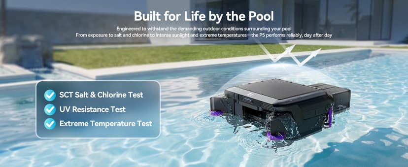 Solar-Powered Robotic Pool Surface Skimmer Cleaner with 24/7 Continuous Cleaning and Re-Engineered Twin Salt Tolerant Motors, Dual Charging,Smart Obstacle Avoidance, 150-um Filtration