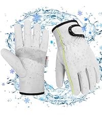 SLARMOR Mens Winter Leather Work Gloves, Warm Thinsulate Lining for Cold Weather Work, Thermal Insulated Work Gloves with Leather Palm,100 gram Insulation-L