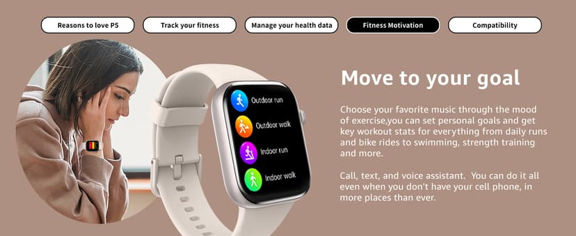 Smart Watch for Men Women Answer/Make Call, 1.85" Smartwatch, Fitness Watch with Heart Rate Blood Pressure Sleep Monitor, 140+Sports, IP68 Waterproof Step Counter Watch Compatible with Android IOS