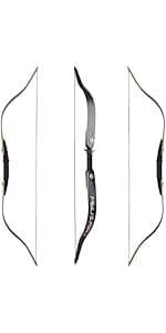 Black Hunter Recurve Bow 60" Right-Handed Bow Ergonomically Designed for Comfortable Grip Suitable for Beginners and Longbow Enthusiasts to Train Or Hunt