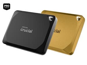 Crucial X10 Pro 1TB Portable SSD, Up to 2100MB/s Read, 2000MB/s Write, 3.2 USB-C, External Solid State Drive, Durable Storage for PC & Mac, for Professional Creators, Black - CT1000X10PROSSD902