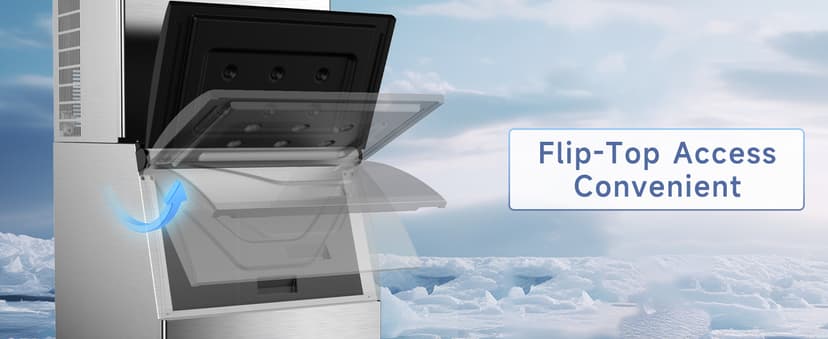 Commercial Ice Maker, 680Lbs/24H Industrial Ice Machine 580Lbs Large Storage Bin, 210 Ice Cubes in 5-15 Minutes, Auto-Cleaning Stainless Ice Maker, Ice Ready in 8-15mins, Cafe/Bar/Business