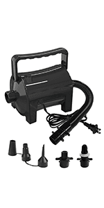 Electric Air Pump for Inflatable Pool Toys - High Power Quick-Fill Air Mattress Inflator Deflator Pump for Pool Float Raft Airbed with 3 Nozzles, 320W, 110V AC, 1.6PSI, Air Flow 26CFM