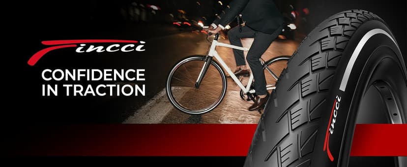 Fincci Pair 700x35c Tire Foldable 37-622 with 1mm Antipuncture Protection for Cycle Road Mountain MTB Hybrid Touring Electric Bike Bicycle with 700 x 35c Tires - Pack of 2