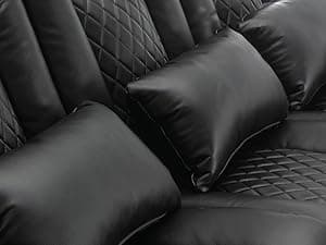 Airadlis Home Theater Seating Seats Dual Power Movie Theater Chairs Theater Recliner Sofa with 7 Colors Ambient Lighting, Lumbar Pillow, Side Pocket, Tray Table,Type-C USB Charge