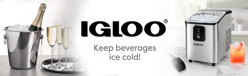 Igloo Portable Ice Maker with Scoop - Countertop Ice Maker with LED Control Panel & 1.5 Quart Water Tank - Ice Cube Maker Produces 26 Lbs. of Ice in 24 Hours with 9 Large or Small Cubes in 7 Minutes