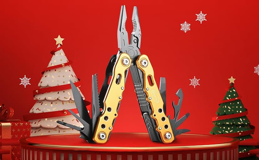 Gifts for Dad Husband Boyfriend Gifts for Him Unique Birthday Gifts for Men RoverTac 14 in 1 Multitool Pocket Knife Pliers Screwdrivers Saw Bottle Opener Perfect for Camping Survival Hiking Repairs B07Z8YGC12