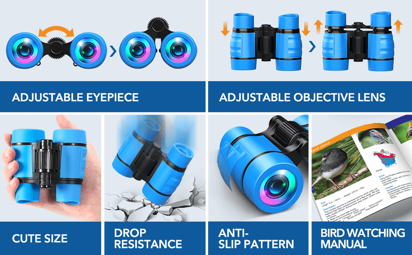 Toys for 3-7 Year Old Girls: LET'S GO! Binoculars for Kids Bird Watching|Camping|Hiking 3 4 5 6 7 8 Year Old Girl Boy Birthday Gifts Outdoor Toy for Kid Ages 4-6 Toddler Gift Stuffers B0C2CXZYPL