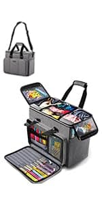 Expandable Crochet Bag - Knitting Bag Storage Organizer with Zipper Closure - Ideal Gift