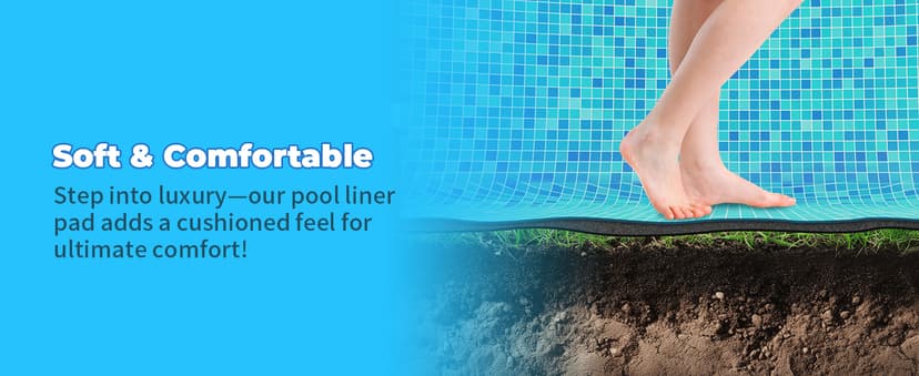 AquaJoyer 15' Round Thicker Heavy Duty Pool Liner Pad for Above Ground Pool, Pool Padding Underlayment for Pool Bottom, Protects Pool Prevents Punctures Weed Barrier Comfortable underfoot