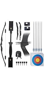 Compound Bow Set for Adults and Beginners, Adjustable 30-55 Lbs Draw Weight, 24"-29.5" Draw Length, up to IBO 310 fps, Archery Bow Set with All Accessories for Hunting Target Shooting Practice
