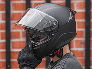 ILM Full Face Dual Visor Motorcycle Helmets with Rear Wing Pinlock Compatible Motorbike Street Bike Helmet DOT Men Women Model 861A (TheNight, L)