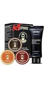 Shaving Kit for Men, Include Safety Razor, Sandalwood Cream, Aftershave, Pre Shave Oil, Shaving Brush and Bowl, Shaving Apron Bib -Unique Gifts for Him Stocking Stuffers