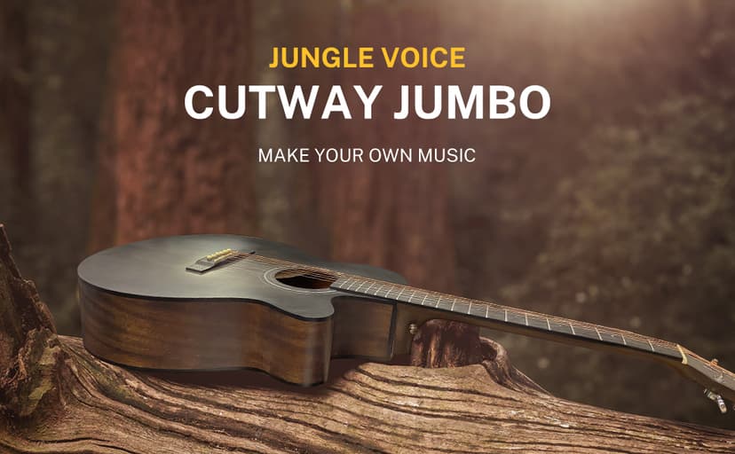 Donner Acoustic Guitar for Beginner Adult 40 Inch Cutaway Acustica Guitarra Bundle Kit with Pickup Online Lesson Bag Tuner Capo Strap Mini Jumbo Travel Teen Right Hand Black Brown DAJ-110CD