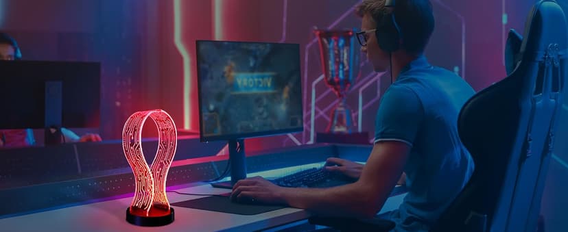 PCB Pattern Acrylic Headset Stand with 1 USB and 1 Type-C Charging Ports, Gifts for Men Boy Father Dad and DJ Music Lovers CoolGift Mart Light Up Headphone Stand, Gifts for Gamers B0DGKV973D