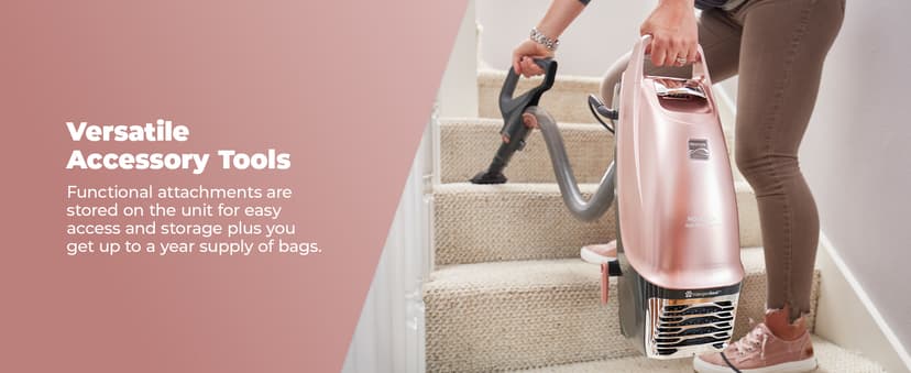 Kenmore BU4050 Intuition Bagged Upright Vacuum, liftup Cleaner with Hair Eliminator brushroll, pet Handi-Mate for Carpet, Hard Floor, Rose Gold