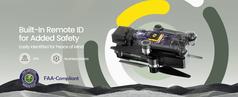 Holy Stone HS600 2-Axis Gimbal Drones with Camera for Adults 4K EIS, Integrated Remote ID, 20000 FT Range Transmission, GPS Drone with Brushless Motors, 4K/30FPS, Follow Me, Level 6 Wind Resistance