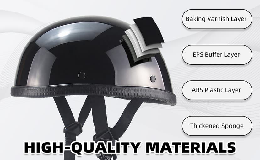 Retro Style Motorcycle Half Helmet - Classic Design Half Motorcycle Helmet, DOT Certified