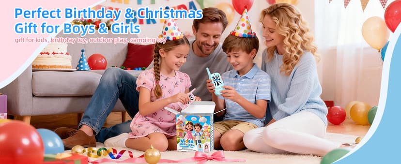 For Age 3-12 Year Old Boys Girls, HD Camera & Voice Changer, 2'' Screen, Outdoor Play Camping Hiking Family Games Video Walkie Talkies for Kids 2 Pack – Rechargeable Intercom Toys B0FZH1HXMB