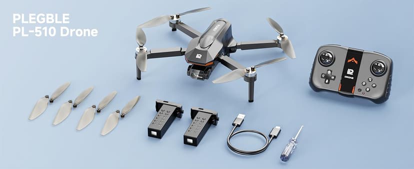 PLEGBLE Drones with Camera for Adults 4K, FPV Beginner Drone with One Key Take Off/Landing, Emergency Stop, Brushless Motor, 2 Batteries 30 Mins Flight Time, Under 249g, Toys Gifts for Teen Boys Kids