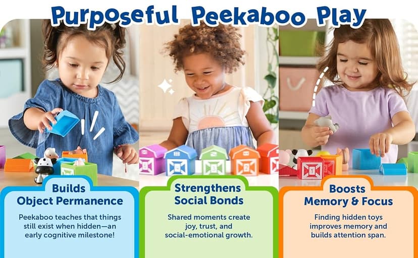 Farm Animals for Toddlers, Educational Fine Motor Montessori Sets, Toddler Animal Toys, Counting, Sorting & Matching Toy Learning Resources The Original Peekaboo Learning Farm B081P4CZQ9