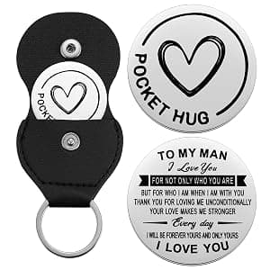 Aesnefe Pocket Hug Token Inspirational Reminder Gifts Mental Health Thinking of You Gift Self Love with PU Leather Keychain B0DHL3LBX9