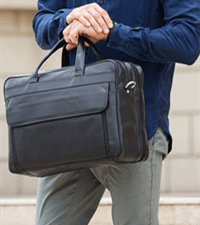 Masa Kawa Leather Briefcase for Men 15.6", 17" Laptop Computer Case Business Travel Work Messenger Cross Body Shoulder Bag