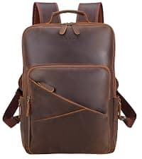 STAR VISTA Bernini Vintage Full Grain Leather Camera Backpack for DSLR/SLR, Camera Case for Photographers, with Tripod Holder, Fits 15.6" Laptop, Casual Outdoor Rucksack, YKK Zippers