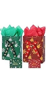 JMANNI Gift Bag, 1PCS Gift Bags Large with Ribbon and 1 Greeting Cards 2 Tissue Paper, Portable Paper Gift Bag with Handles, Birthday Gift Bags,Present Bags for Wedding Party Mothers Day