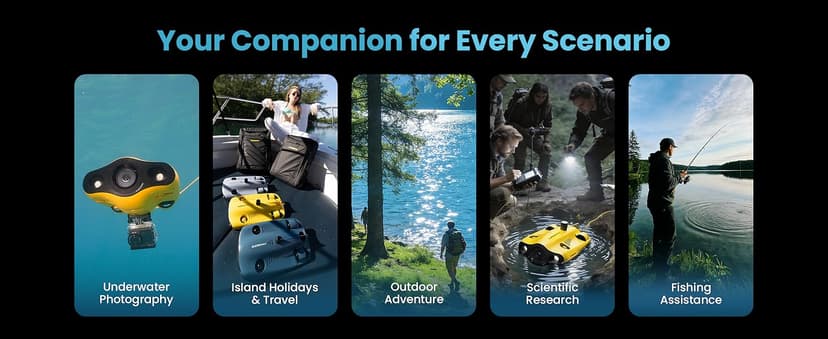 Chasing Gladius MINI S Upgraded Professional Underwater Drone Set, with 4k Resolution + EIS Anti-Shake Camera, Remote Control and App Remote Control, Support Multiple Mounts