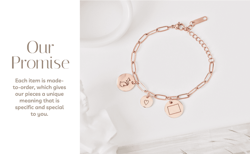 Long Distance Friendship Bracelet with State Engraved Charm, Custom Handmade Mom Jewelry for Best Friend, Birthday Gifts for Her – P-CBR-LDS