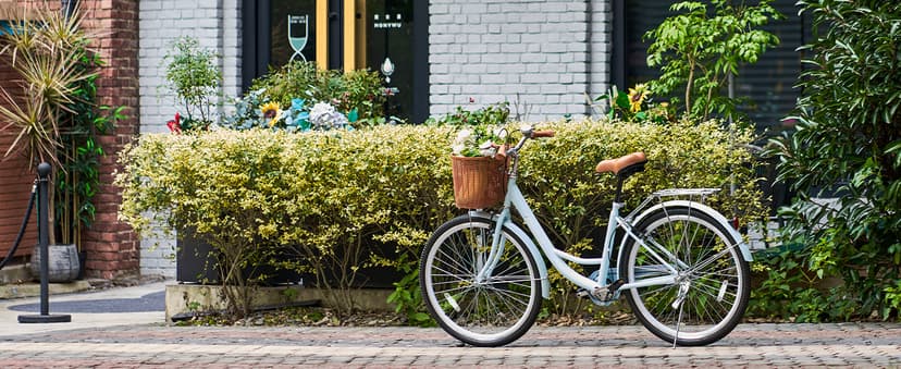 VIRIBUS Beach Cruiser Bike for Women, Single Speed Womens Bike with Basket & Rack 24 26 inch, Retro Step Through Cruiser Bicycle for Petite Short Women Female Ladies City Commuter, 330 lb.