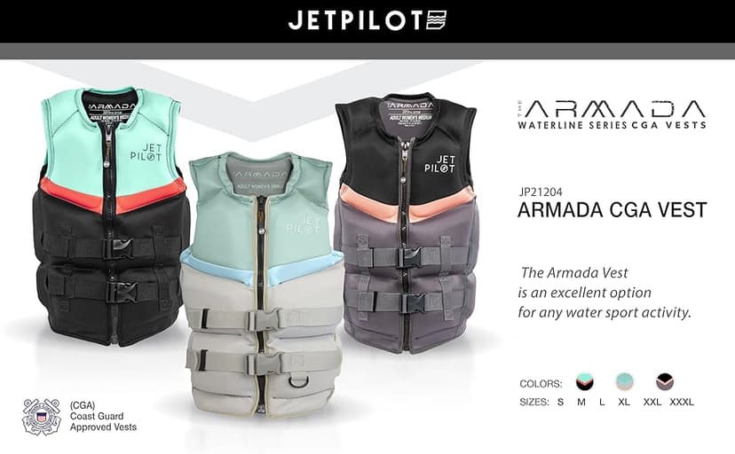 Jetpilot Women’s Lifevest. Armada Neoprene Coast Guard Approved Life Jacket PFD