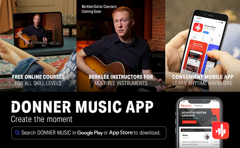 Donner 3/4 Acoustic Guitar Kit 36 Inch Dreadnought Acustica Guitarra Bundle for Beginner Adult Youth Travel With Steel String Spruce Wood Gig Bag Tuner Pickguard Right Hand