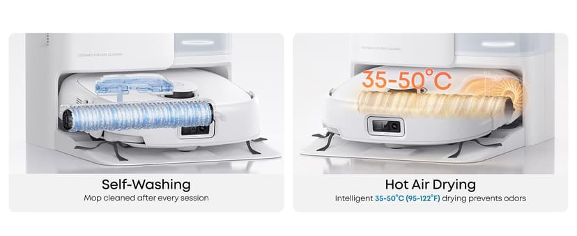 eufy Robot Vacuum E25, HydroJet System with Roller Mop, 20,000 Pa Turbo Suction, All-in-One Robot Vacuum and Mop Combo, Edge-to-Corner Cleaning, Zero-Tangle Design, AI Obstacle Avoidanced, White