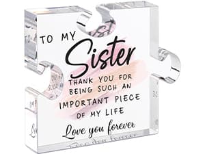 LukieJac Gifts for Wife - Romantic Gifts for Her Acrylic Puzzle Piece Plaque for Wife Birthday, Wedding Anniversary, Valentines Day, Mothers Day Presents Home Desk Decor - 4.7 x 3.9 Inch