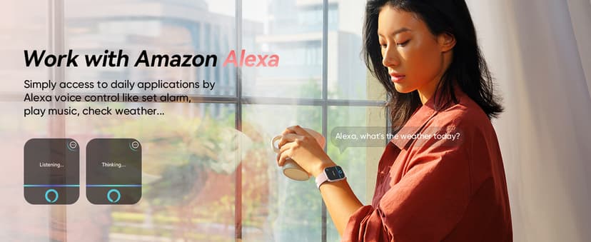 Fitpolo Fitpolo Smart Watches for Women Android iPhone, 1.8'' Women Smartwatch with Alexa Built-in, Bluetooth Calls, IP68 Waterproof, 7 Days Battery, Heart Rate/Sleep/SpO2 Monitor, 110 Sports Mode