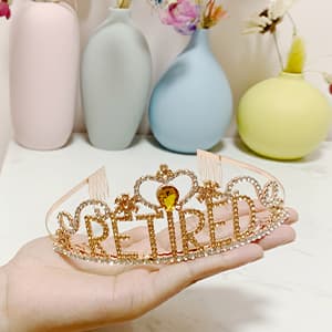 JETKONG Retirement Party Decorations Retired Tiara/Crown, Retired Sash for Women Retirement Gifts, Retirement Party Supplies, Gifts, Favors (Rose Gold) B0B2R3G8NG