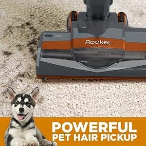 Shark HV302 Rocket Pet Corded Stick Vacuum, Lightweight with Swivel Steering for Carpets & Hard Floors, Converts to Hand Vacuum, Includes Crevice Tool, Pet Multi-Tool & Precision Duster, Orange