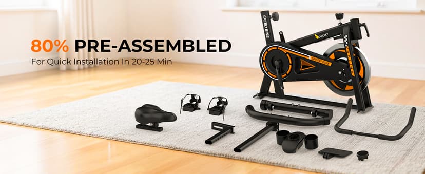 OWLSKY Exercise Bike with APP, Stationary Bike for Home, 300 lbs Capacity Quiet Indoor Cycling Bike Gym Cardio Workout, Adjustable Seat & Tablet Holder