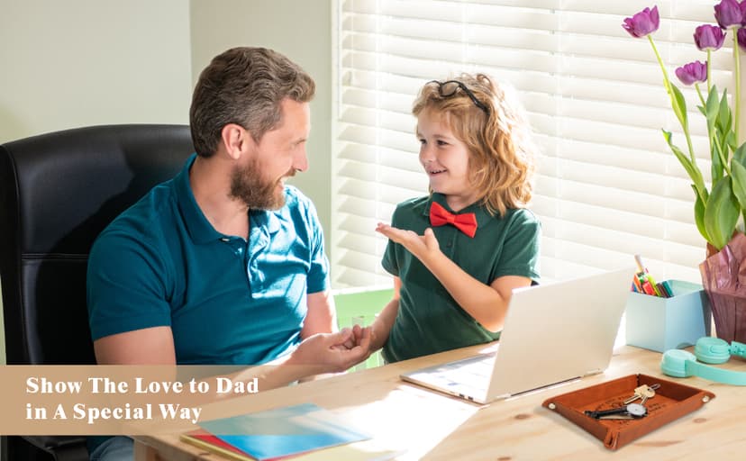 Birthday Gifts for Dad, Leather Tray for Dad, New Dad Gifts for Husband from Wife, Best Dad Gifts from Son Daughter, Christmas Thanksgiving Sentimental Gifts for Father Husband Stepdad