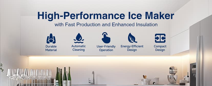 Mojgar Under Counter Ice Maker Machine - 90Lbs/24H, 35Lbs Storage Bin, Freestanding & Bulit-in Commercial Ice Maker | Self-Cleaning | Reversible Door | Commercial Ice Machine | Full Stainless Steel