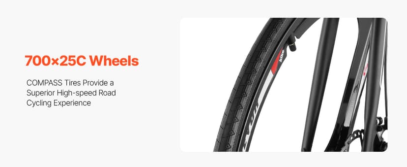 VEVOR Road Bike, 700C Wheels Racing Bike, Shimano Drivetrain City Commuter Road Bicycle, Urban Adult Sport Bicycle with Drop Bar, for Men and Women